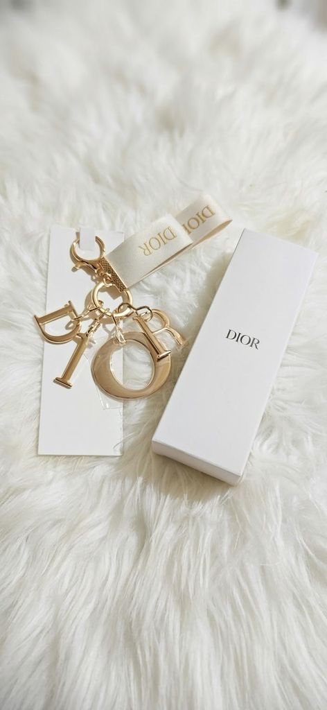 Christian Dior Iconic Gold-Letter Charm Keychain